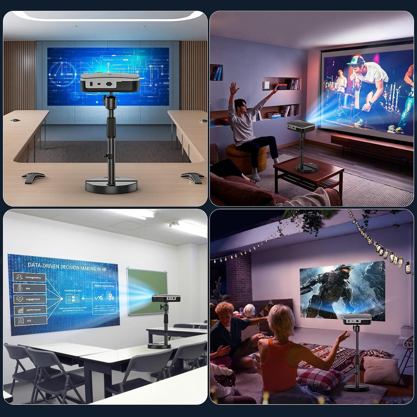11" 17.7" 1/4" 360 Desktop Projector Stand Table, - Extendable Height Stand with Heavy-duty Base and Ball Head