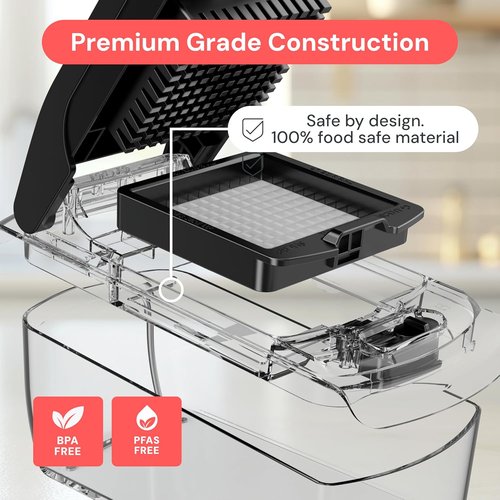 Fullstar Vegetable Chopper - 4-in-1 Pro Chopper & Spiralizer with Container | Clear Kitchen Essential