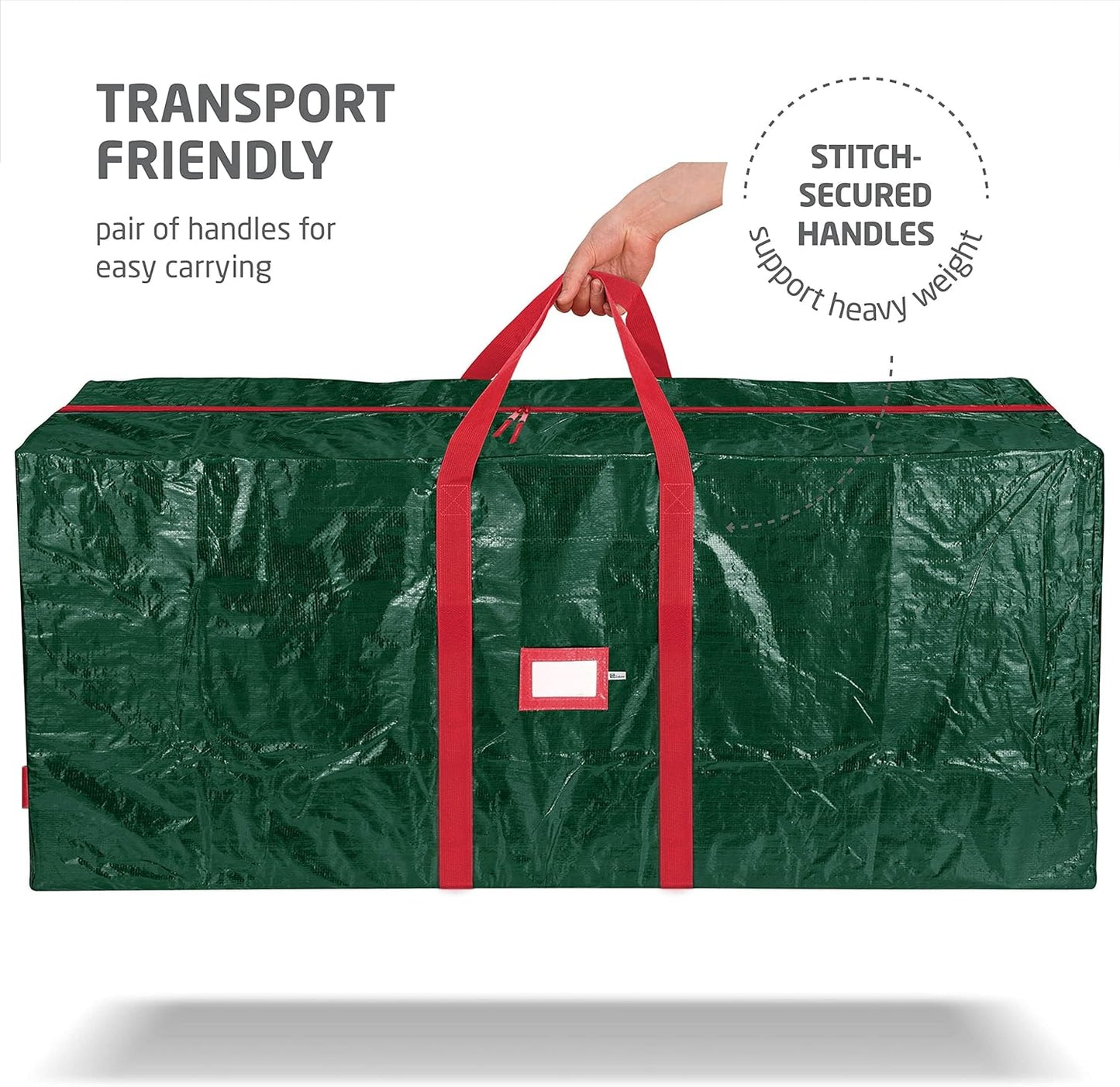 Zober Christmas Tree Storage Bag - Waterproof & Durable for 7.5 Ft Artificial Trees - Green