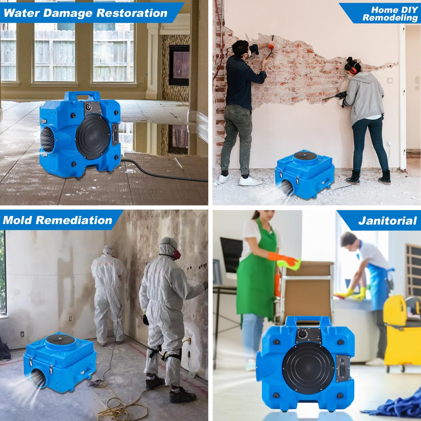 MOUNTO 600 cfm Whole‑Home HEPA Purifier & HEPA500 Commercial Scrubber