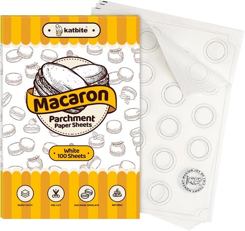 Katbite Unbleached Parchment Paper - 200 Pcs 12x16 In Macaron Sheets for Baking & Cooking