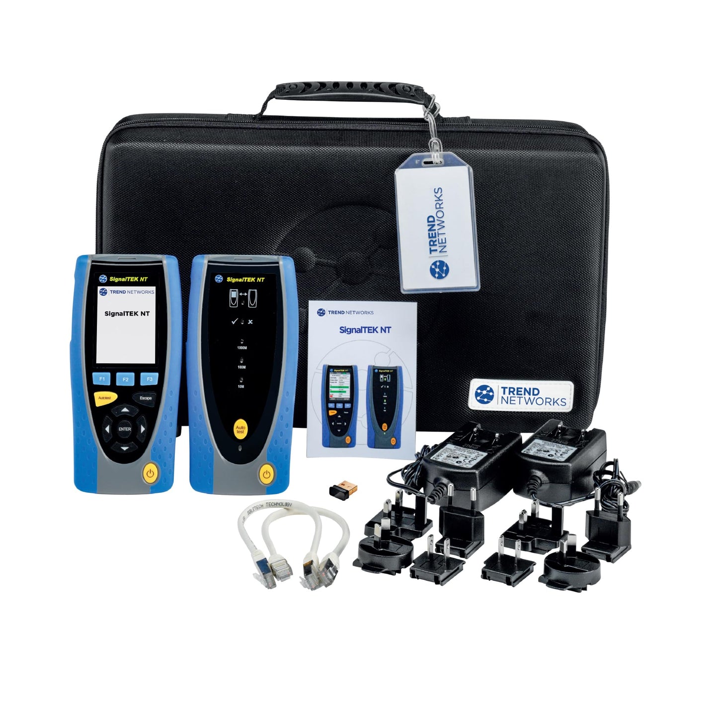TREND Networks | R156005 | SignalTEK NT | Touchscreen Copper & Fiber Network Transmission & Bandwidth Tester Kit | Troubleshoot Data Cabling & Ethernet Network Issues