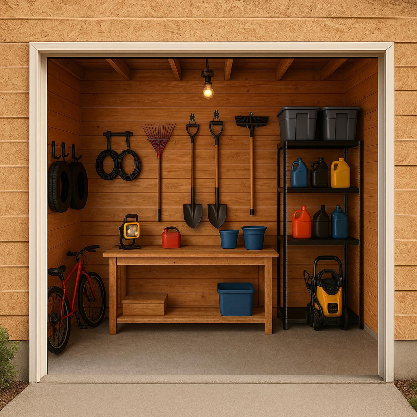 KAROSOM 4 Pack Garage Hooks, Garage Tool Organizer Wall Mount, Heavy Duty for Utility Organizer, Steel Utility Garage Hooks for Ladders, Garden Tools, Bike