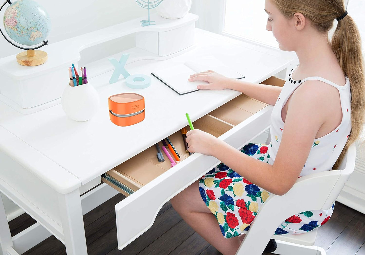 400 mins,Cordless&360 ODISTAR Desktop Vacuum cleaner,Mini table dust sweeper Energy Saving,High endurance up