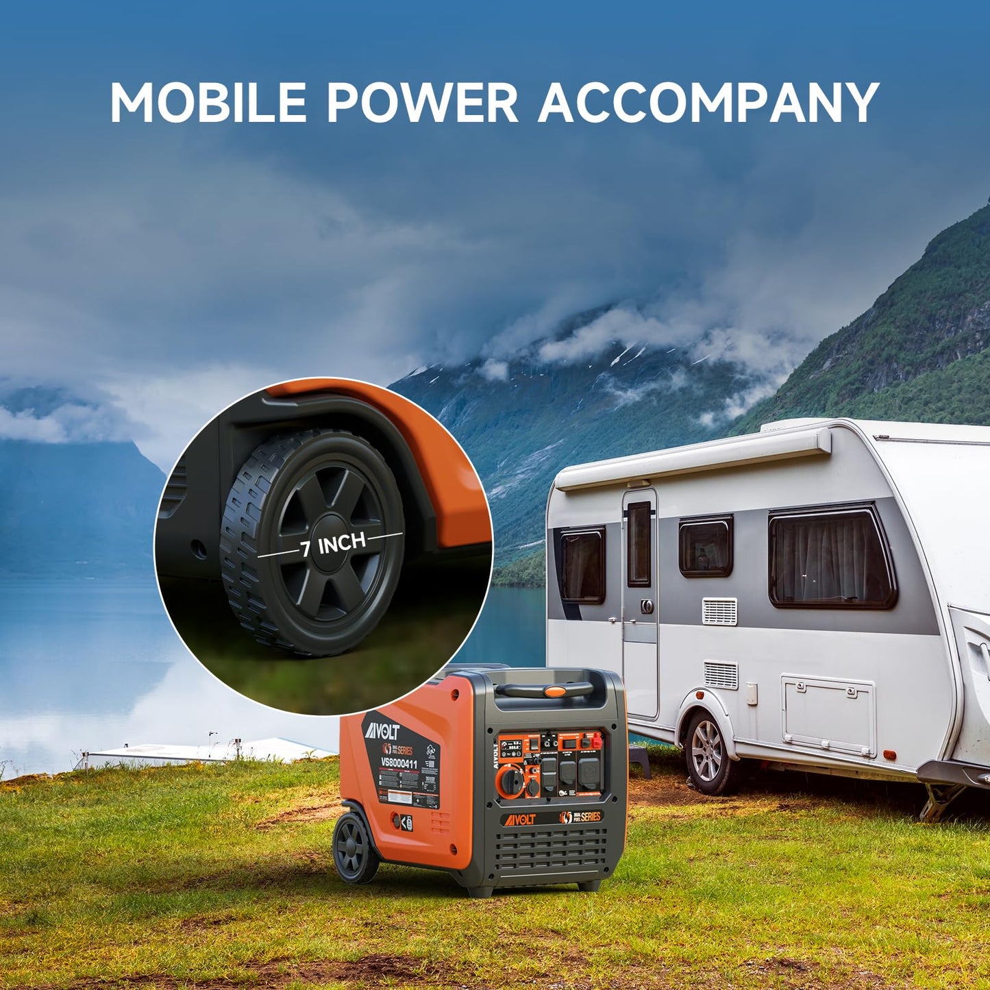 AIVOLT 8000W Dual Fuel Inverter Generator, Super Quiet Electric Start Portable Generator Gas Propane Powered for Home Backup, RV, Camping & Travel - CARB Compliant