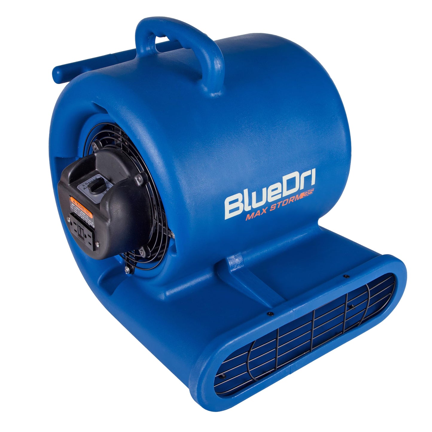 BlueDri Max Storm 35 1/3 HP 2900 CFM Air Mover Blower Floor Fan for Industrial Water Damage Flood Restoration Carpet and Floor Drying Blower Fan, Blue, BD-MS35