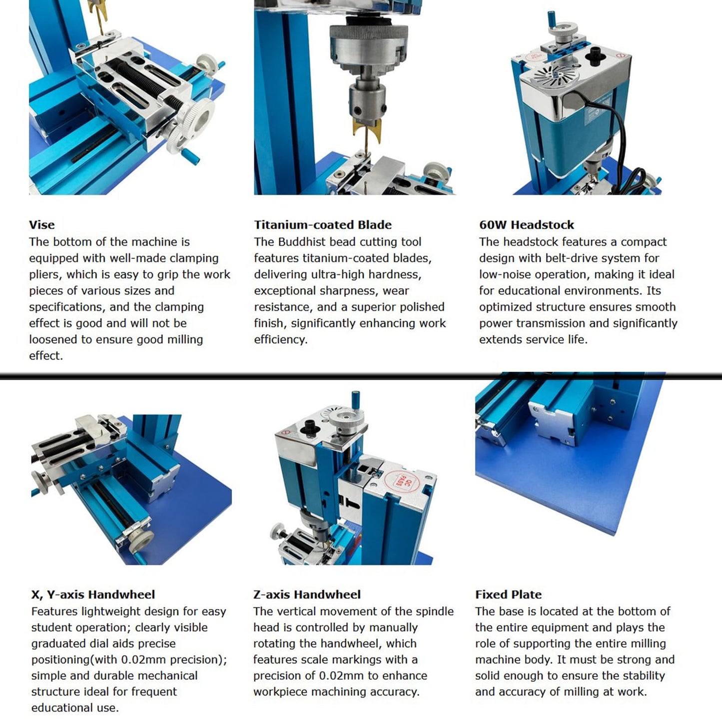 INTBUYING 100V-240V Mini Milling Machine The Buddhist Bead Cutting Tool 60W Wood Milling Lathe Machine DIY Miller