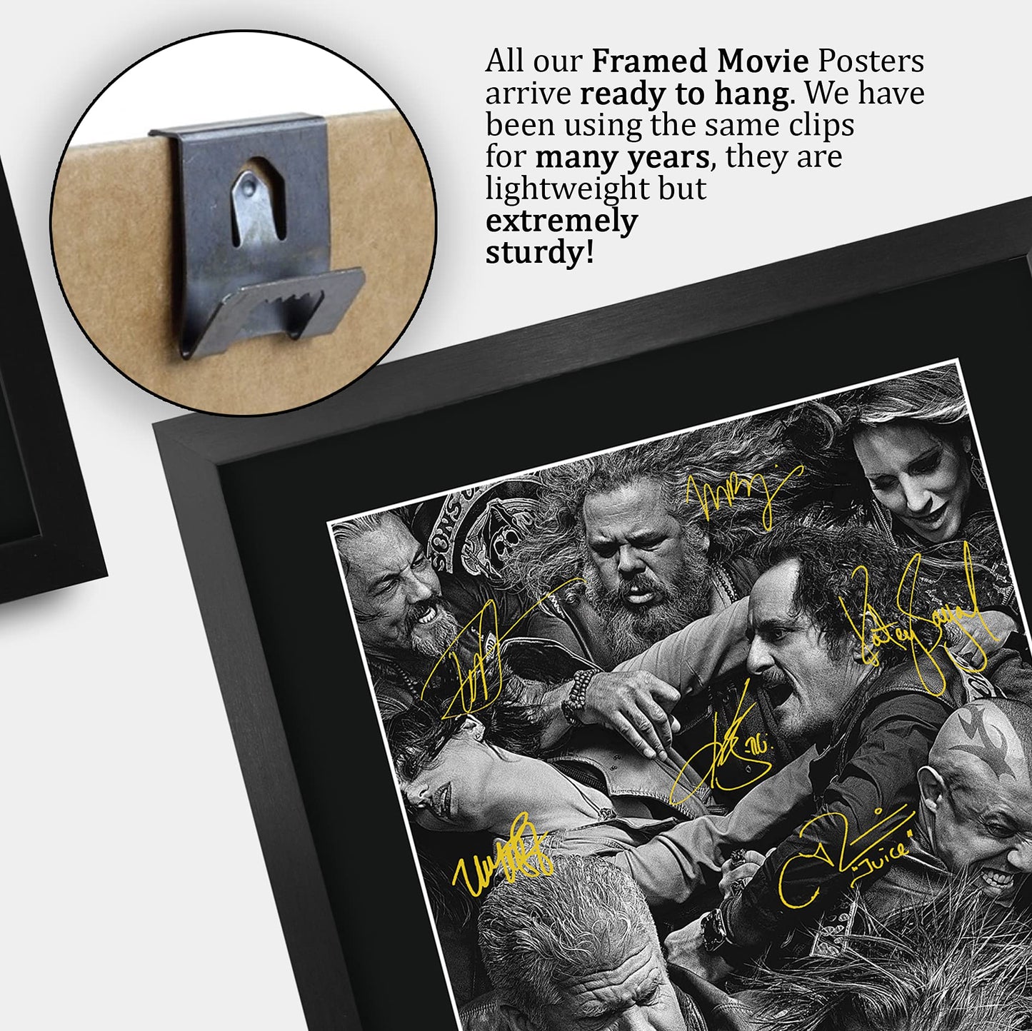HWC Trading Sons Of Anarchy TV Series Poster The Cast Signed 16 x 12 inch Framed Gift Printed Autograph Film Print Photo Picture Display - 16" x 12" Framed