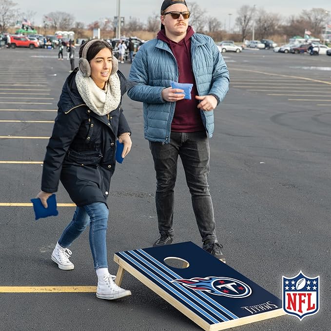 NFL 2' x 3' Solid Wood Cornhole Set with Direct Print HD Team Graphics – Great Gift for Any Football Fan! Bean Bag Toss Family Outdoor Games