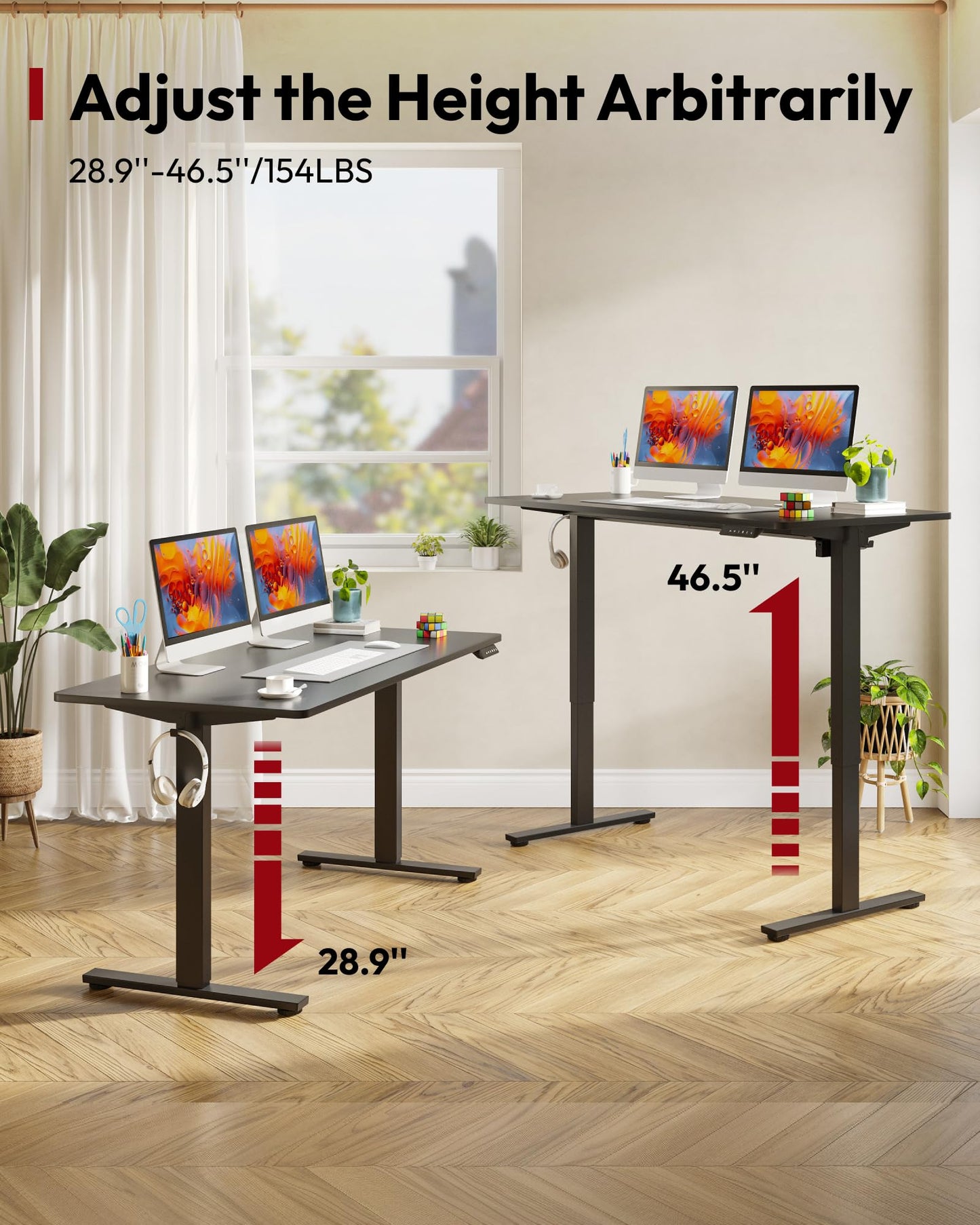 SANODESK Electric Standing Desk, 79 x 32'' Height Adjustable Sit Stand Desk with Large Splice Board Desktop Ergonomic Memory Presets Computer Workstations for Home Office, Black Frame/Black Top