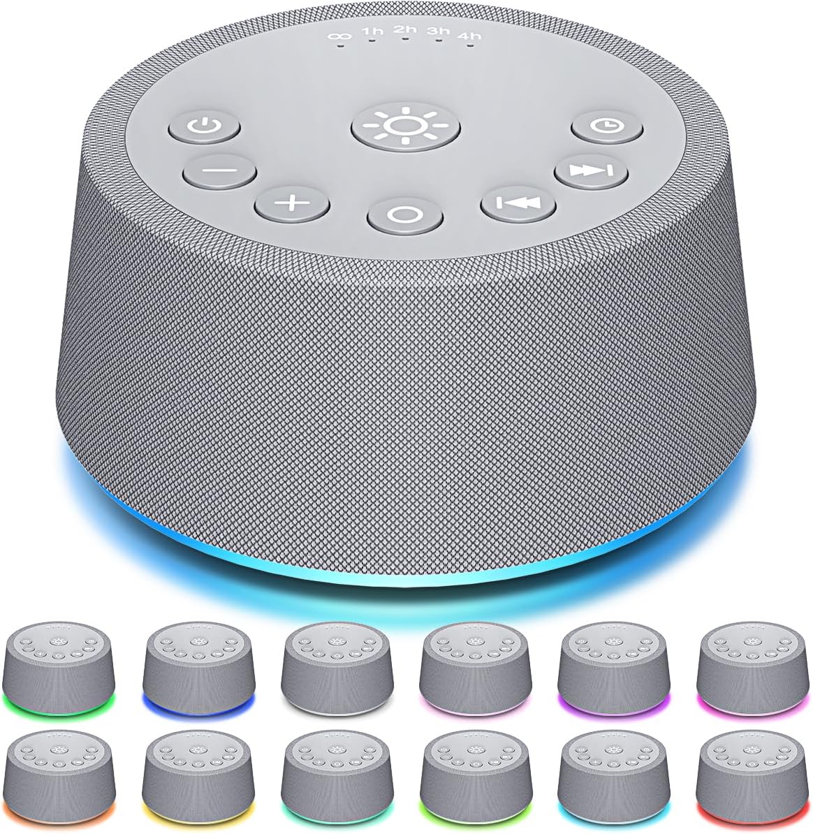 SoundLegend Sleep White Noise Machine - 30 Soothing Sounds, 32-Level Volume, 12 Color Lights, Compact Design
