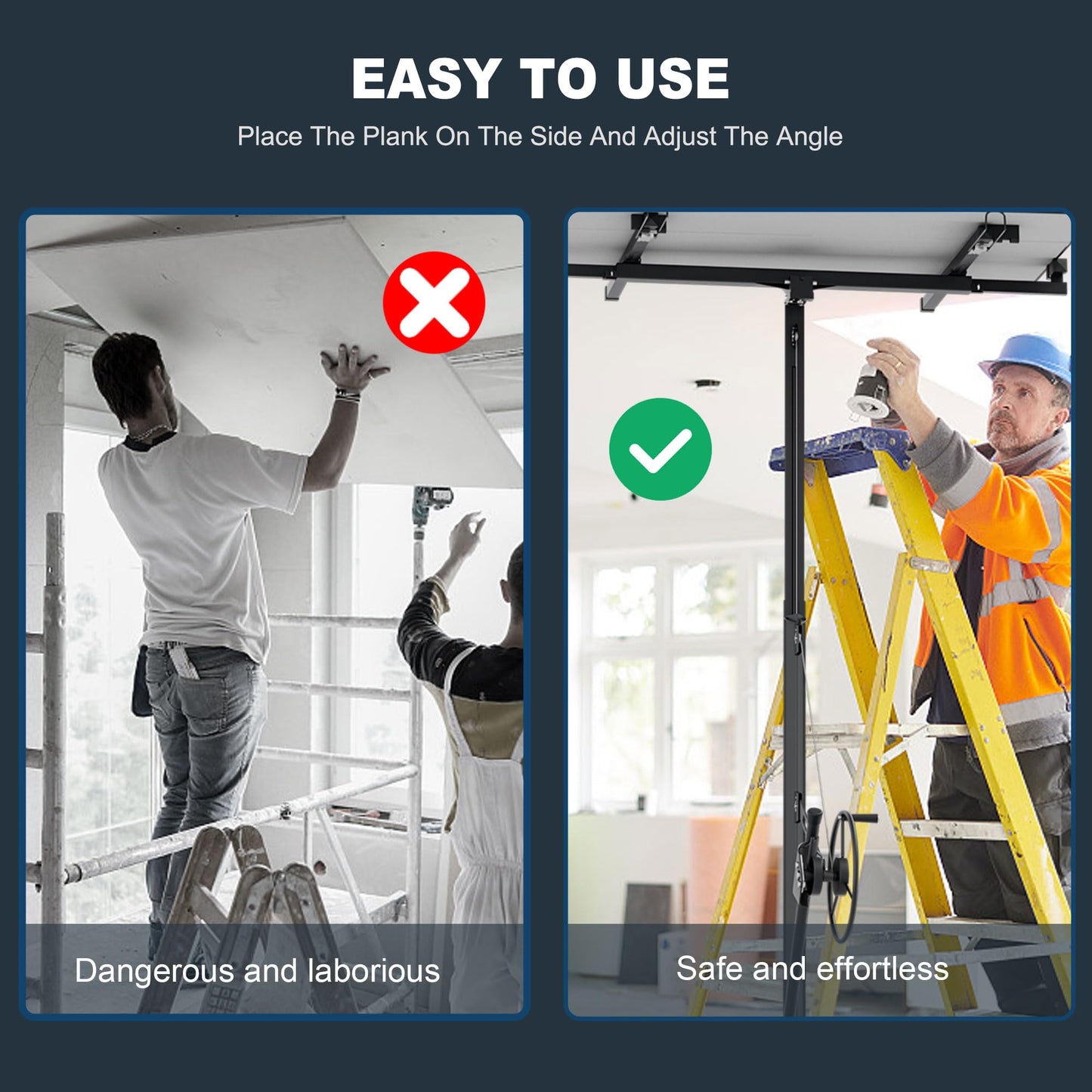 GarveeTech 16 ft Drywall Lift,Drywall Rolling Lifter Panel,150 LBS Heavy Duty Sheetrock Lift Drywall Lifter,Drywall Lift Panel Hoist Jack with 360° Adjustable Telescopic Arm & 3 Lockable Wheels