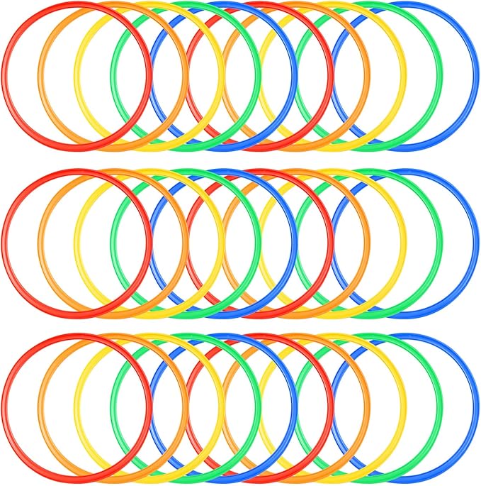 Deekin 40 Pcs Agility Rings Speed and Agility Training Rings Exercise Speed Circle Jumping Hoops for Training Toss Equipment, 15"