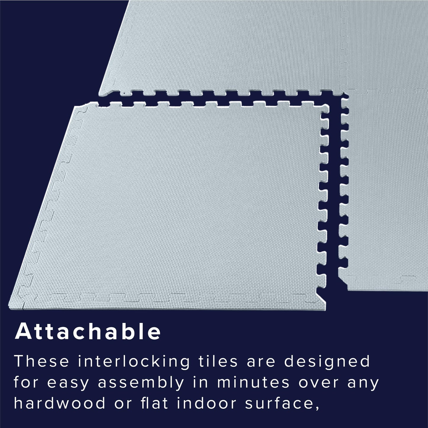 We Sell Mats 3/8" Thick Multipurpose EVA Foam Exercise Floor Mat, Interlocking Tiles, Anti-Fatigue for Home or Gym, 24 in x 24 in, 6 Tiles, ICY