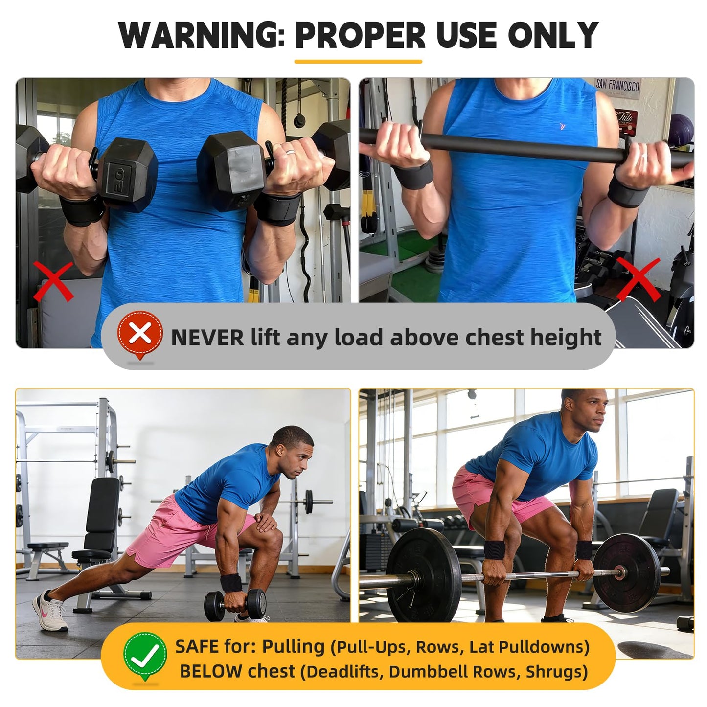GPANDAG Weight Lifting Hooks for Men and Women(Pair), 330 LB Heavy Duty Gym Lifting Wrist Strap Hook for Deadlifts, Pull-Ups, Strength Training, 0.4inch Grip Weightlifting Hooks for Teen