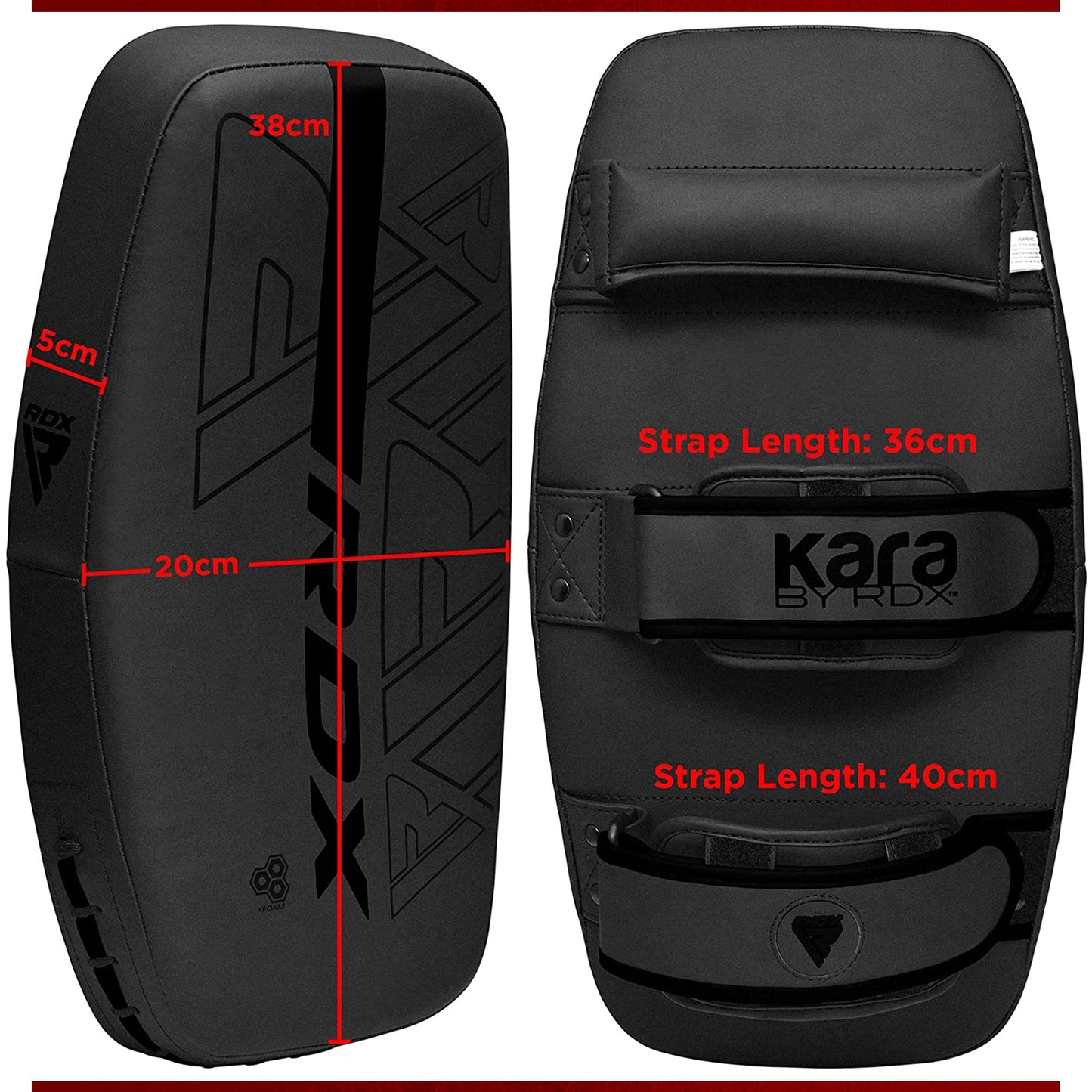 RDX Thai Pads Curved Kickboxing Muay Thai with Solid Handle Grip, Maya Hide Leather KARA Strike Shield for Knees Elbows Kicks Punches, Coaching Training Boxing MMA Martial Arts Taekwondo Combat Sports