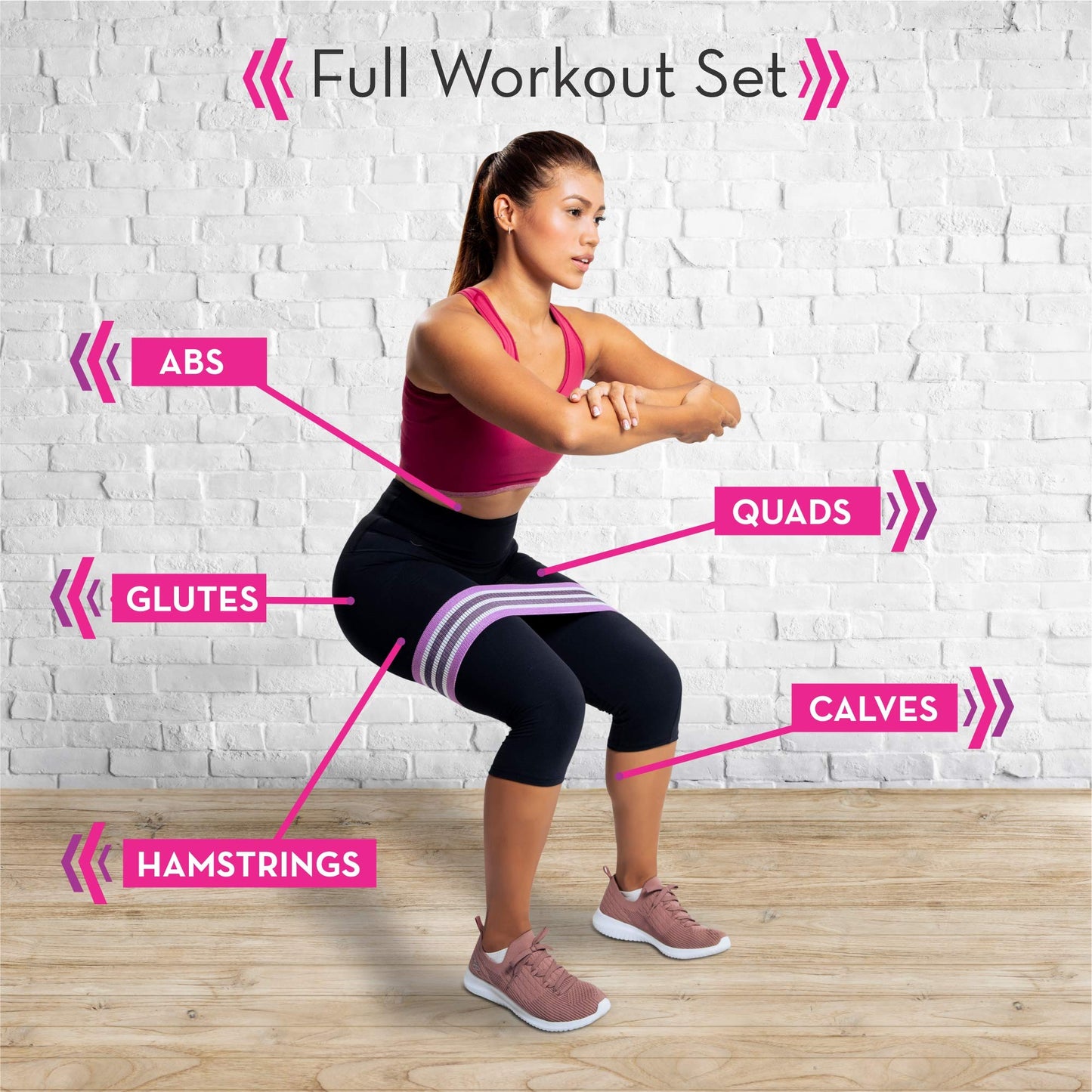 INX SPORTS Pilates Bar Kit with Resistance Bands (Up to 100lbs) - Portable Home Gym Equipment for Squats, Yoga, and Full Body Toning - 3-Section Steel Bar + Fabric Booty Band