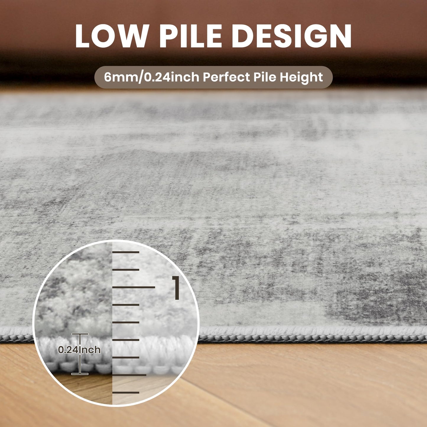 zesthome 5x7 Area Rugs - Stain Resistant Washble Rug, Modern Abstract Rugs for Living Room, Bedroom, Super Soft Area Rug, Low Pile, Entryway Rug (Grey/Ivory, 5'x7')