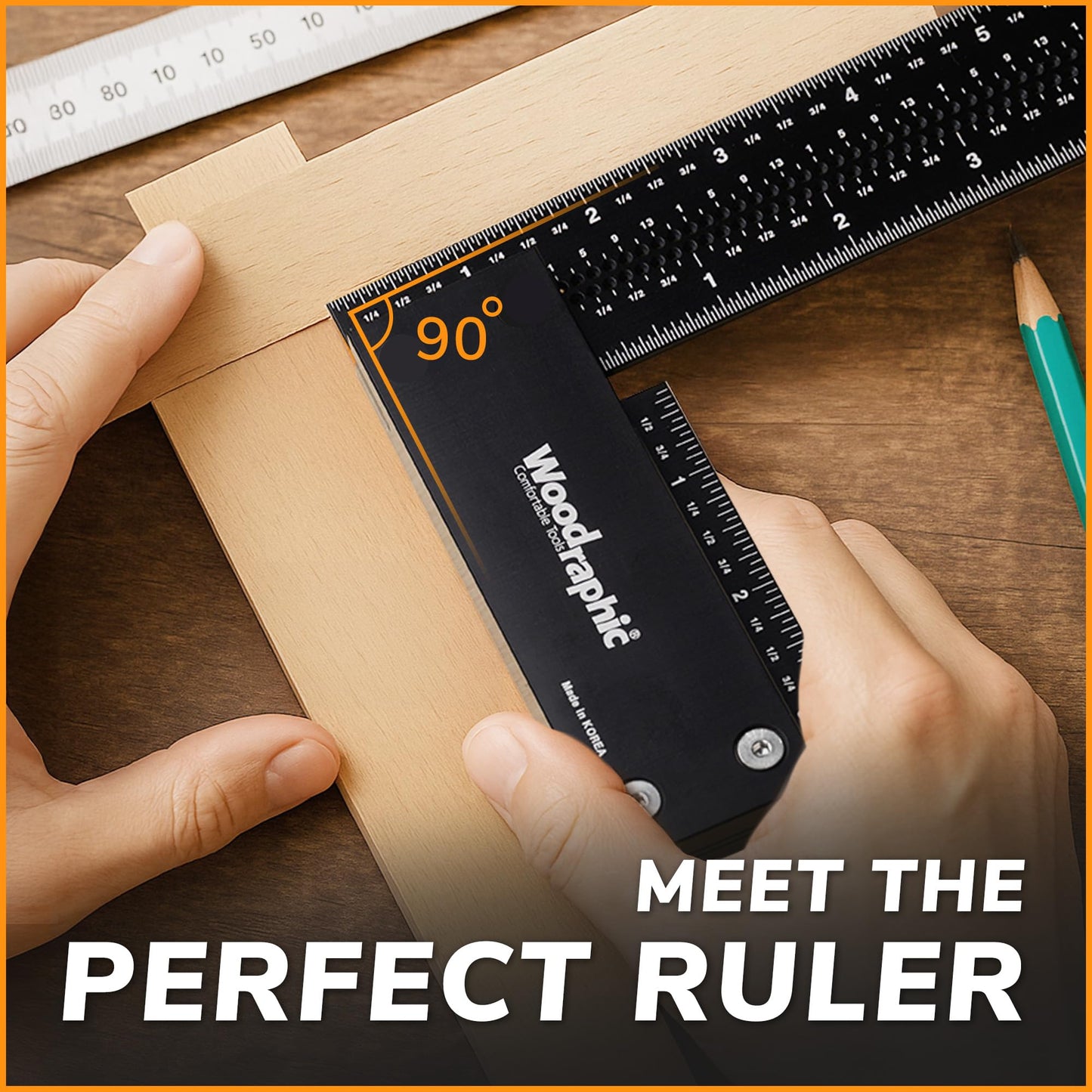 Woodraphic Large Woodworking Square MM Set 100 & 300 - Professional Framing Carpenter Tool | Aluminum Precision Machinist Ruler for Construction Layout Rafter Speed Triangle