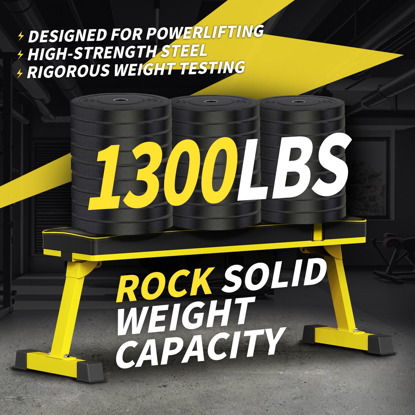NextRep Foldable Flat Weight Bench - 1300 LB Capacity Heavy Duty Workout Bench for Home Gym, Strength Training Bench Press for Full Body Exercise, Featuring an Innovative Fully Enclosed Steel Base