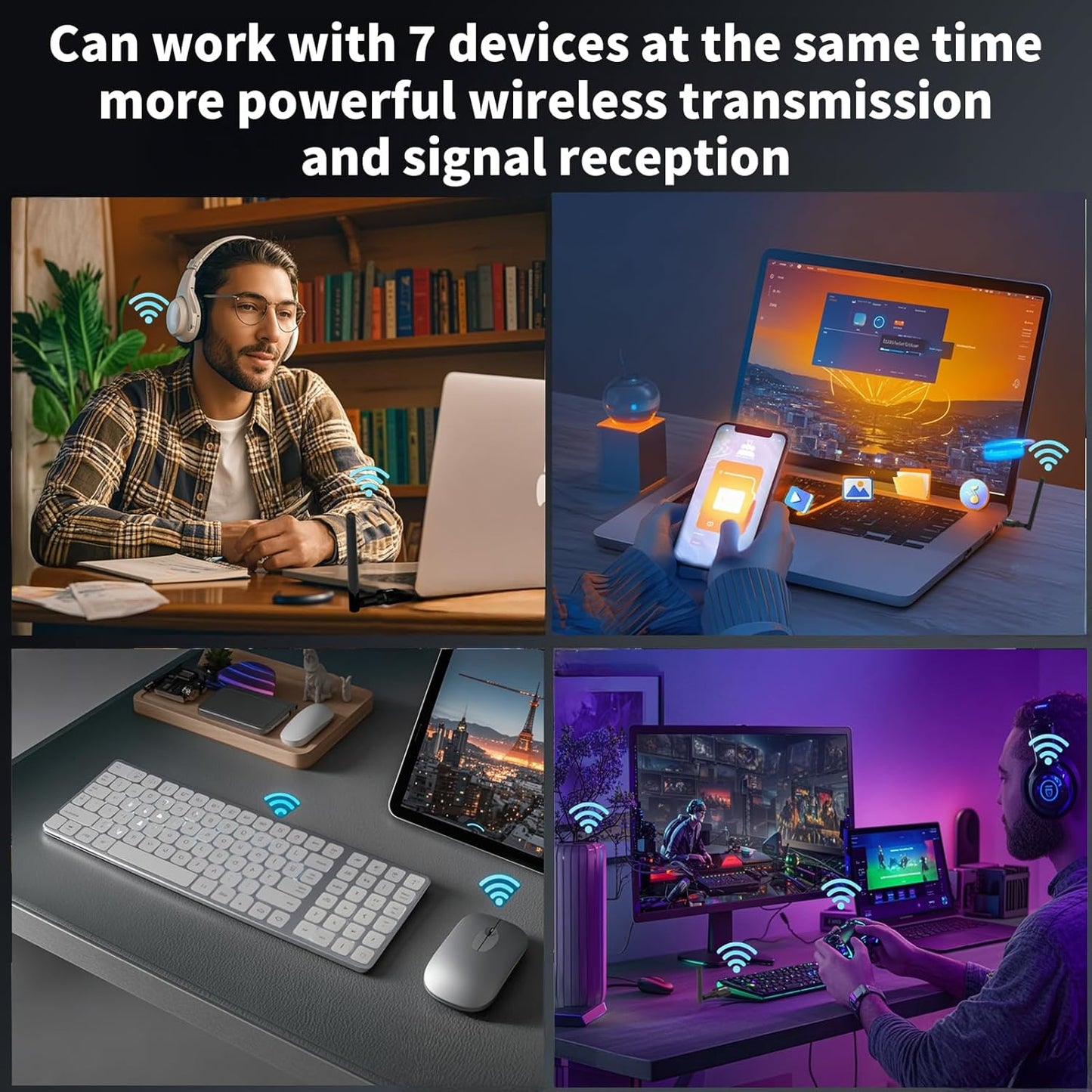 Techkey 5.4 500FT 5dBi 11/10/8.1, Headphones/Headset/Speaker/Mouse/Keyboard/Printer USB Bluetooth Adapter for Desktop