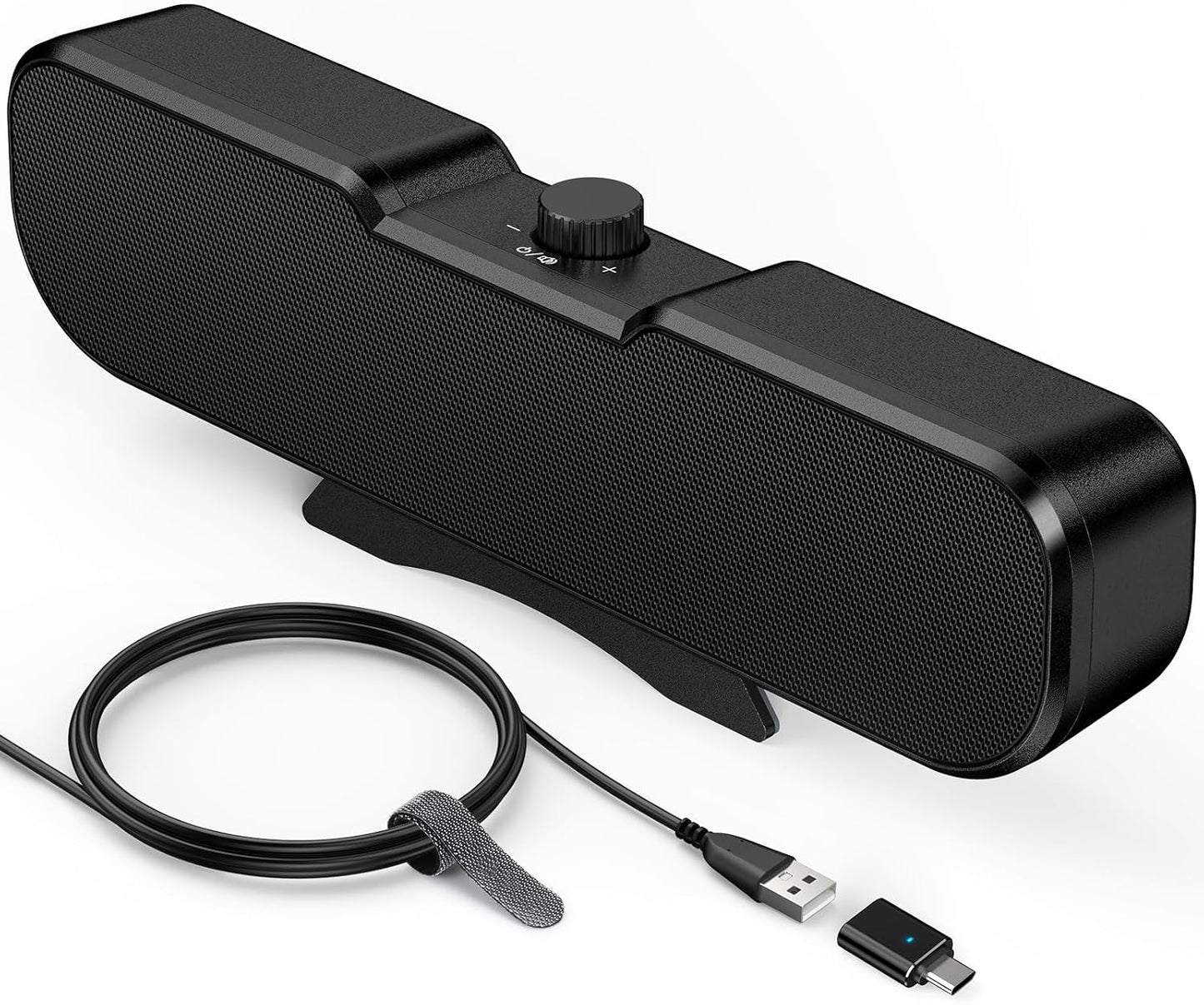 Cirqon Computer Speakers for Desktop PC, Easy Volume Knob, Sturdy Clamp, Basic Sound, Laptop Speakers with Compact