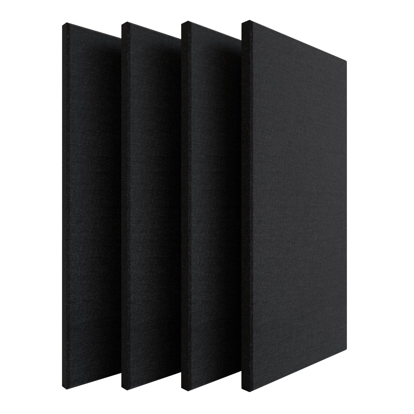 SMARTSTANDARD 4 PCS Acoustic Wall Panels, 2" Thick 47.2" x 23.6" Fiberglass Soundproof Wall Panels with Hanging System for Studios Home Theater Office Meeting Room, Black
