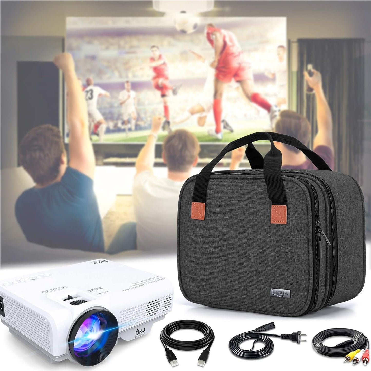 LUXJA Mini Projector Carrying Case - Portable and Protective Black Bag for Accessories