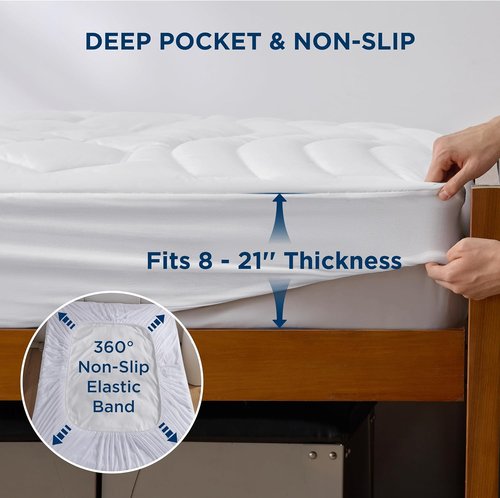 Bedsure Twin XL Mattress Pad - Soft Quilted Topper for College Dorms | Washable, Extra Long 39x80 Inches