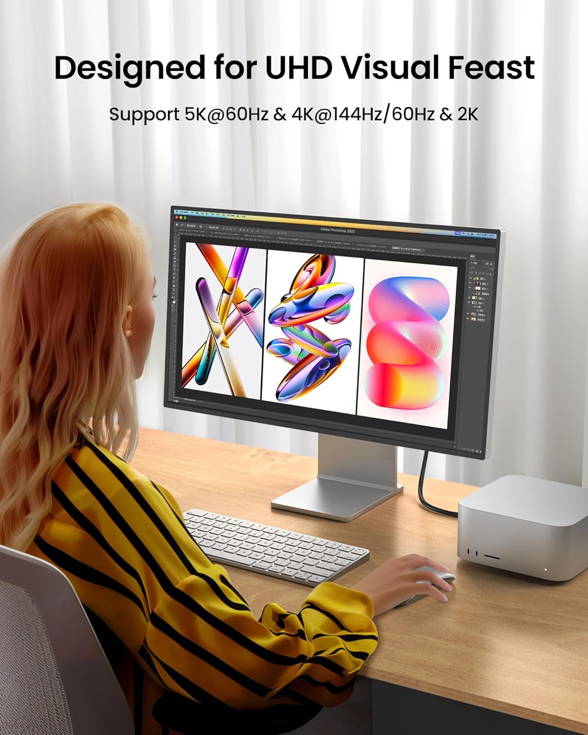 3.2 2x2 3.3FT, 20Gbps 90 5K/4K 60Hz 240W Silkland USB C Gen Cable Right Angle Degree High Speed Data Transfer, Type C