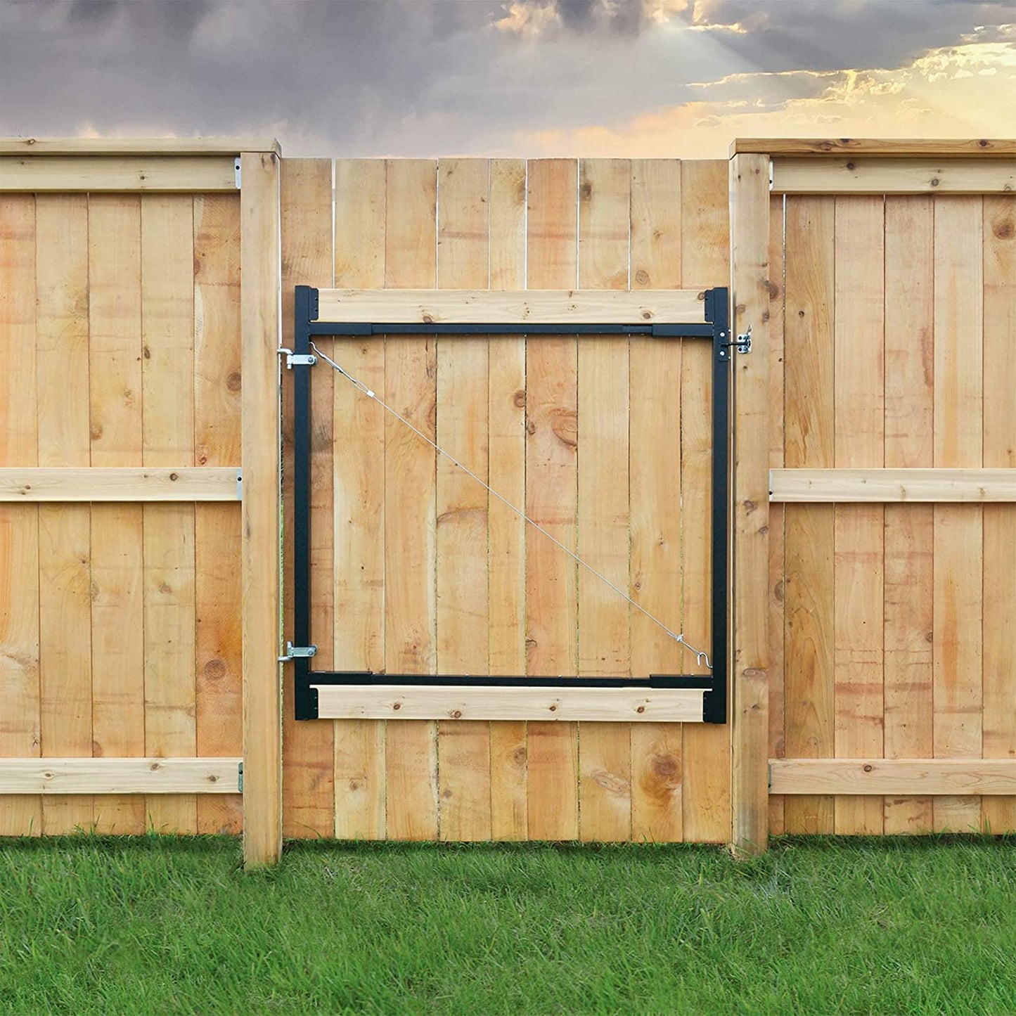 Adjust-A-Gate® AG72LTP-ZR0110 Medium - Wide Corrosion Resisting Steel Full-Frame Anti-Sag Fence Gate Kit – Fits Openings of 36" - 72"