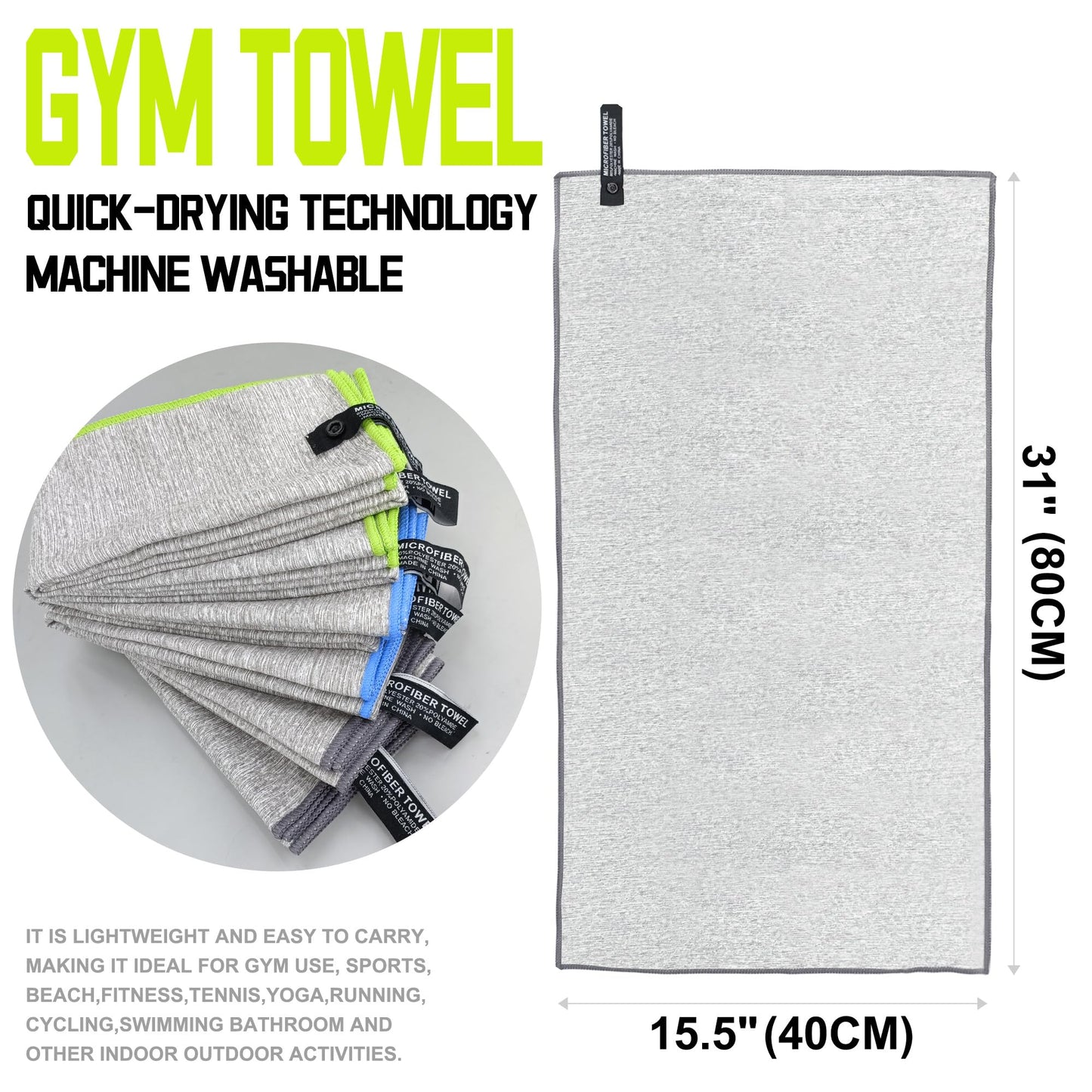 IFWIND 10 Pack Microfiber Gym Towels for Working Out，Fast Drying Workout Accessories Sweat Towels for Gym Gear for Men & Women,Sports Exercise Fitness Gear