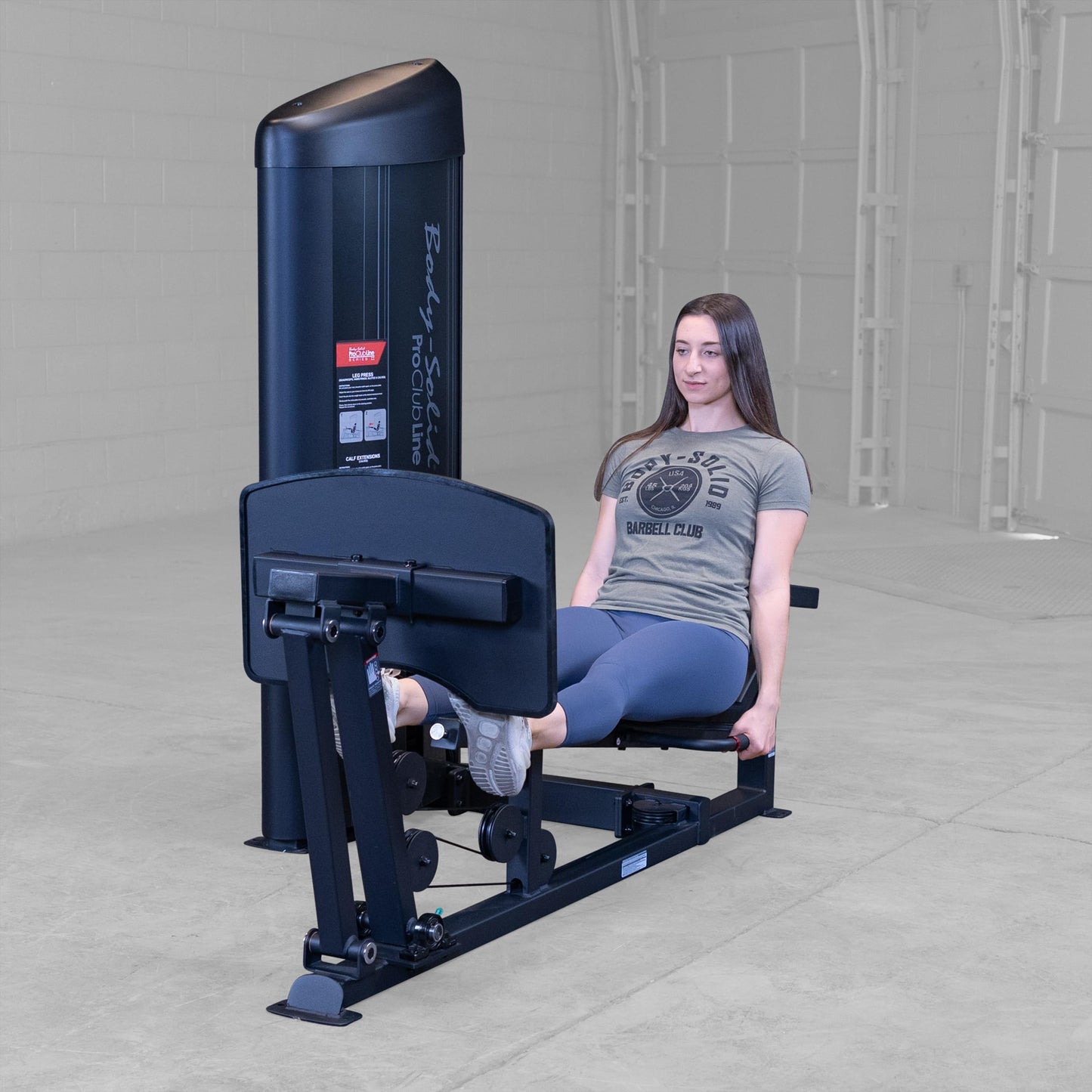 Body Solid (S2LPCX-3) Proclub Line Series II Leg Press/Calf Raise Machine for Commercial and Home Workout, Plate Loaded Muscle Developer Machines for Leg Tonal and Muscles, 310 lbs Weight Stack