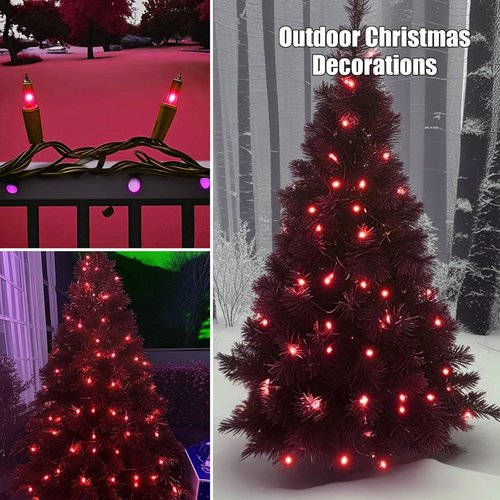 HISHINY Christmas Lights - 100 Count Red String Lights | UL Certified 21 Feet for Indoor & Outdoor Decor
