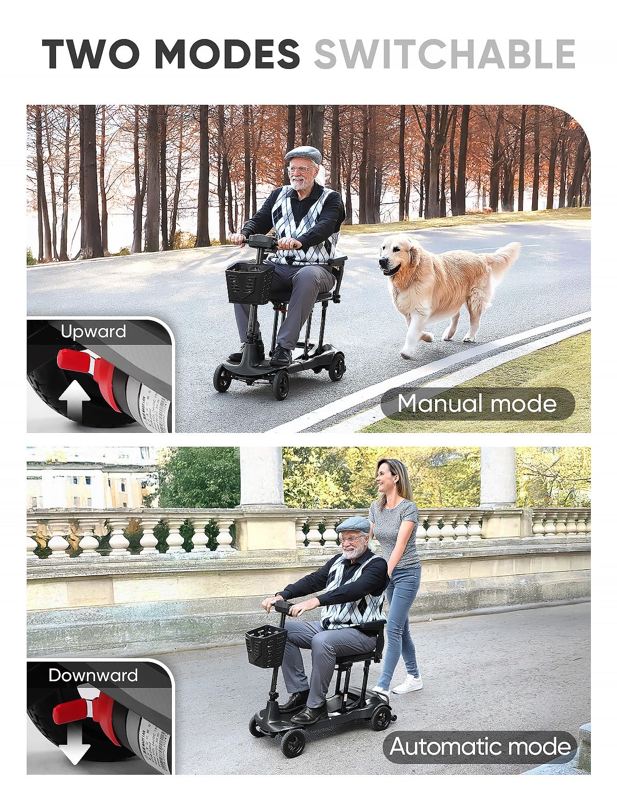 Mobility Scooters for Adults & Seniors - Ultra Lightweight 27.5 lbs Carbon Fiber Folding Electric Scooter - Airlines Approved All-Terrain Portable Scooter with Basket and Charger Included-Carbon Black