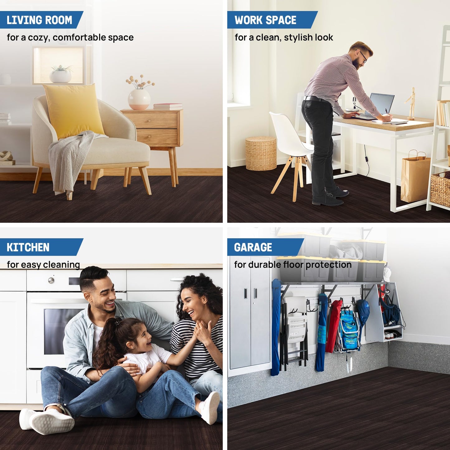 Yes4All EVA Interlocking Mats, Puzzle Floor Tiles, Foam Floor Padding with Border for Furniture, Home Space, Living Room, Garage 11,22,32 SQFT