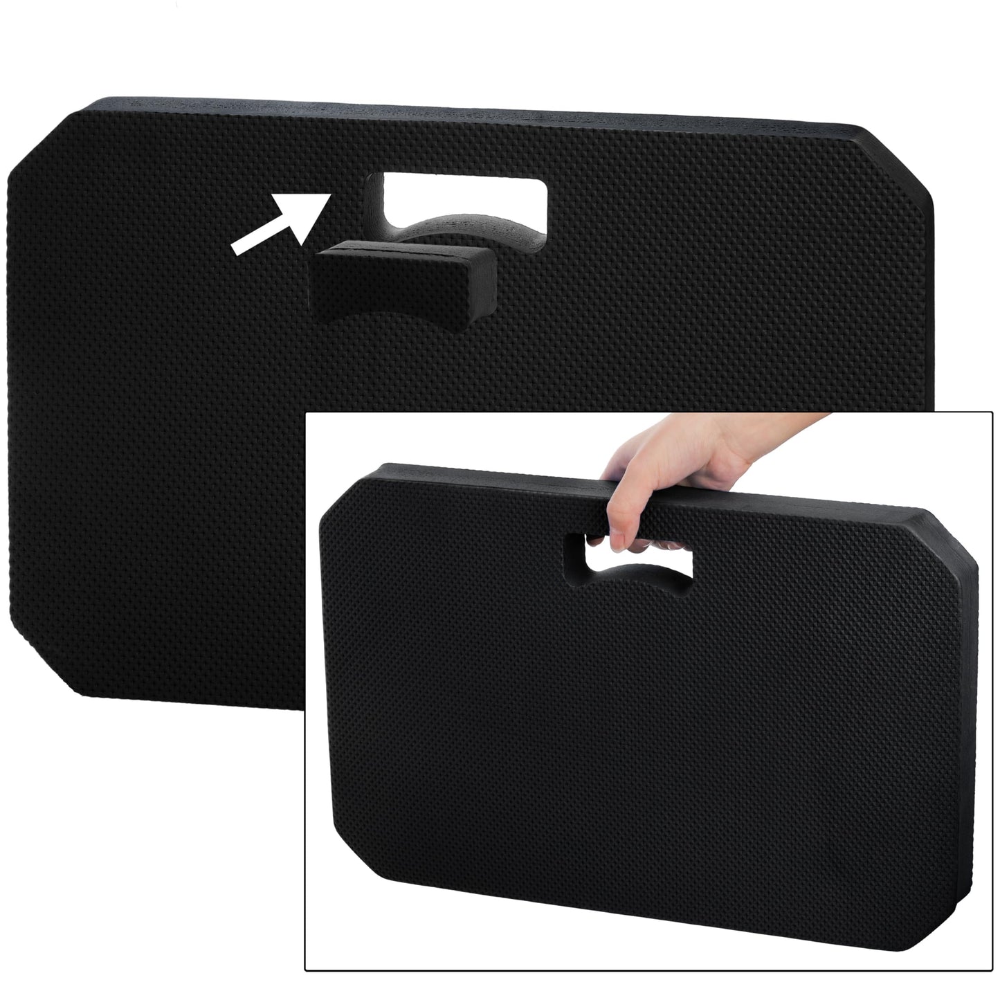 Hacaroa 3 Pack Extra Thick Kneeling Pad, EVA Foam Garden Kneeler Comfortable Knee Pad Cushion for Work, Gardening, Baby Bath, Exercise, Yoga, Water Resistant, Black