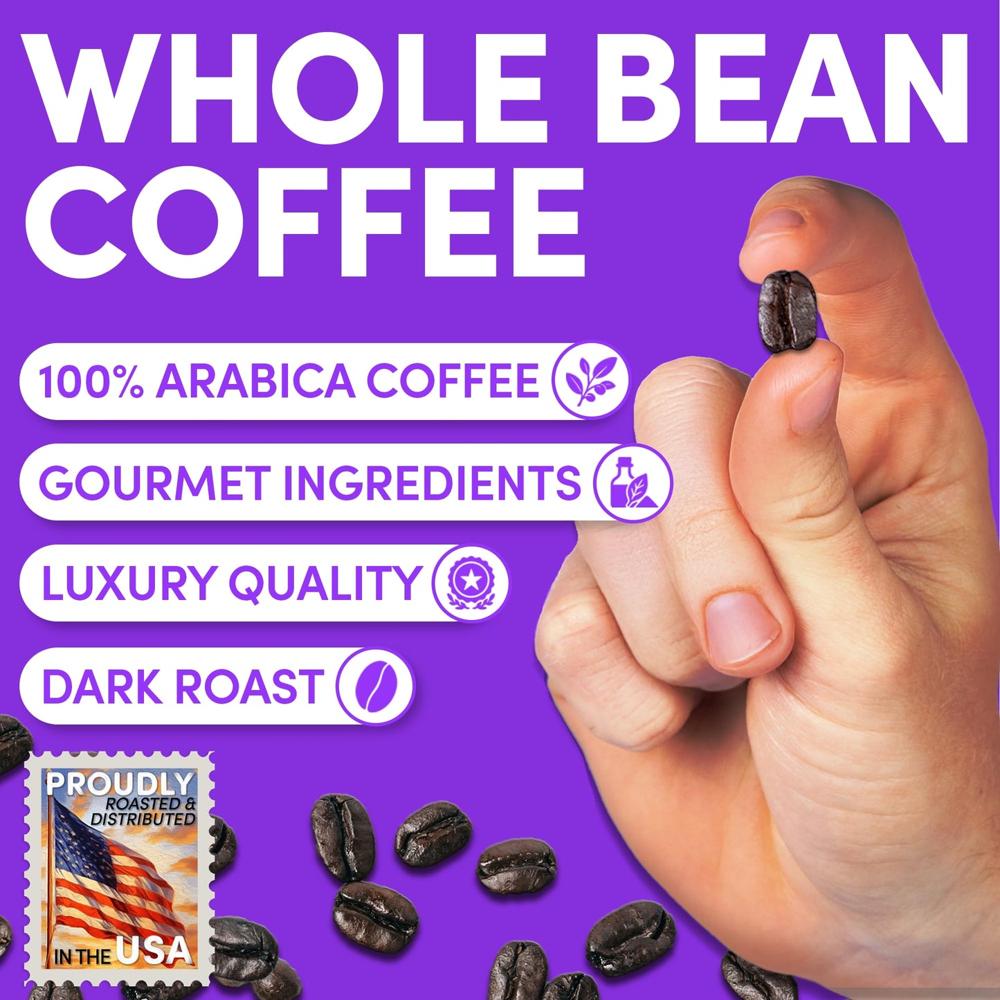 Sarasota Coffee Whole Bean Cubano European French Roast | Dark Roast Gourmet Coffee Beans | Low Acid, Mold Free, Specialty Grade Bulk Coffee Beans | 5lb (80 oz)