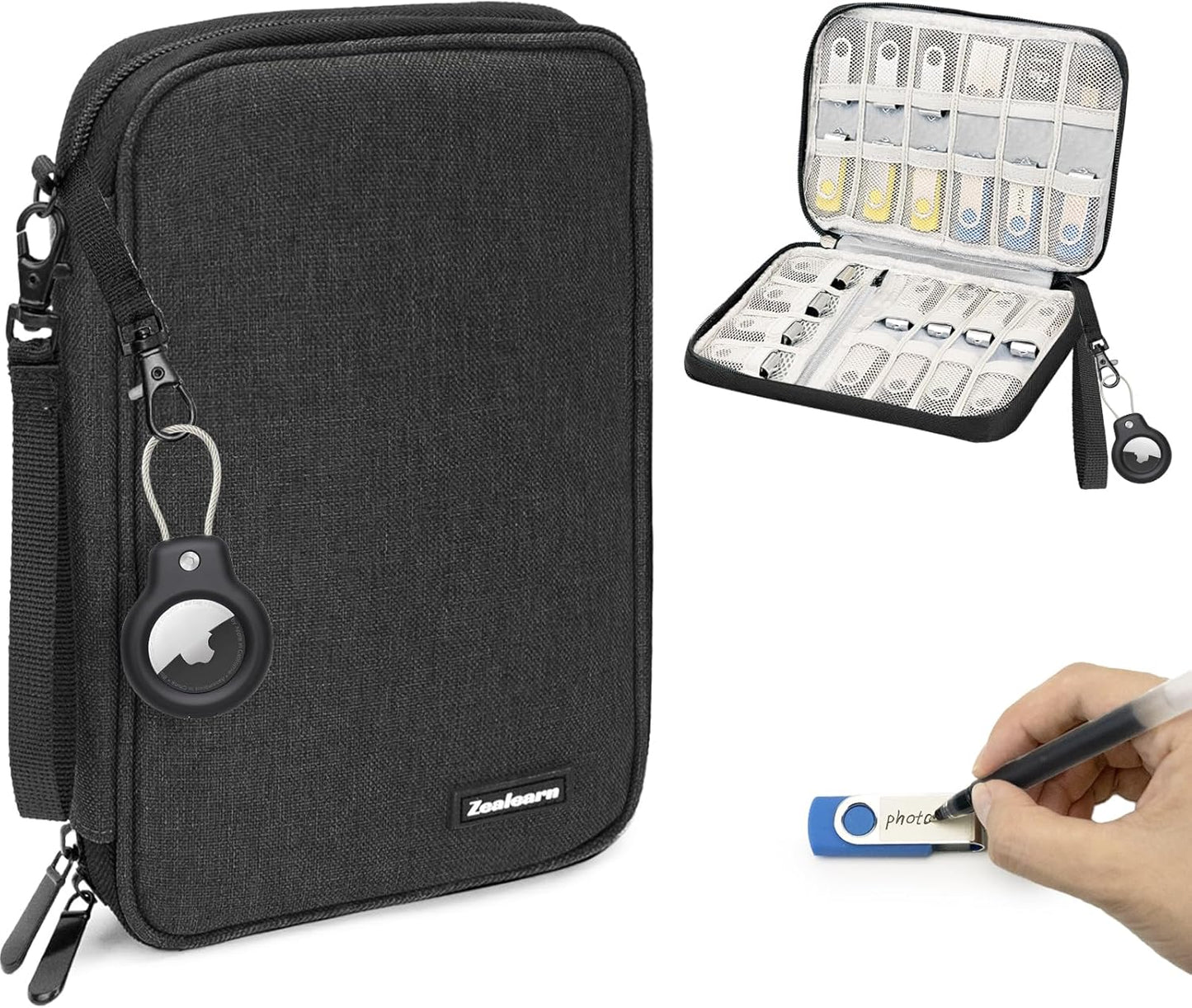 Zealearn 24 USB Flash Drive Case with Labels, USB Organizer Holds Pcs, USBs Case, USBs Storage Cases,Thumb Drive Cases