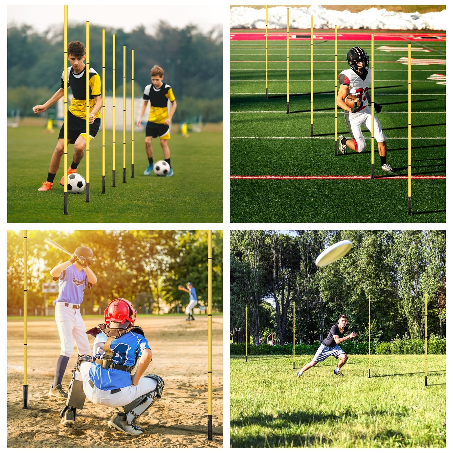 SMTPDT Soccer Agility Training Equipment: 6 Soccer Agility Poles, 20ft Agility Ladder, 10 Soccer Cones, 1 Jump Rope. Soccer Training Poles for Speed Training, Agility Training