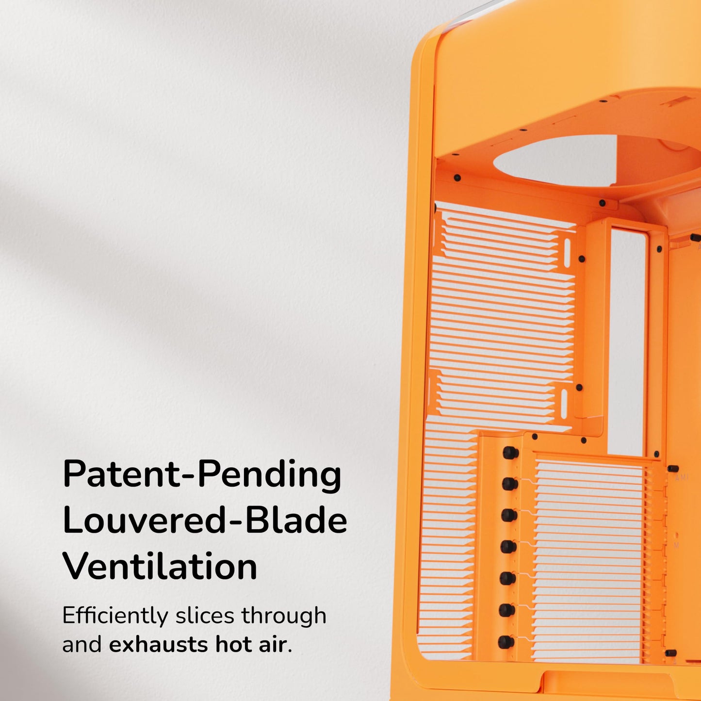 Hyte X50 - Modern Performance ATX Mid-Tower Gaming PC Case - Optimized High Airflow Chassis - 4mm Thick, Curved, Laminated Acoustic Glass - Micro Mesh Panels w Sturdy Stamped Steel - Astral Orange