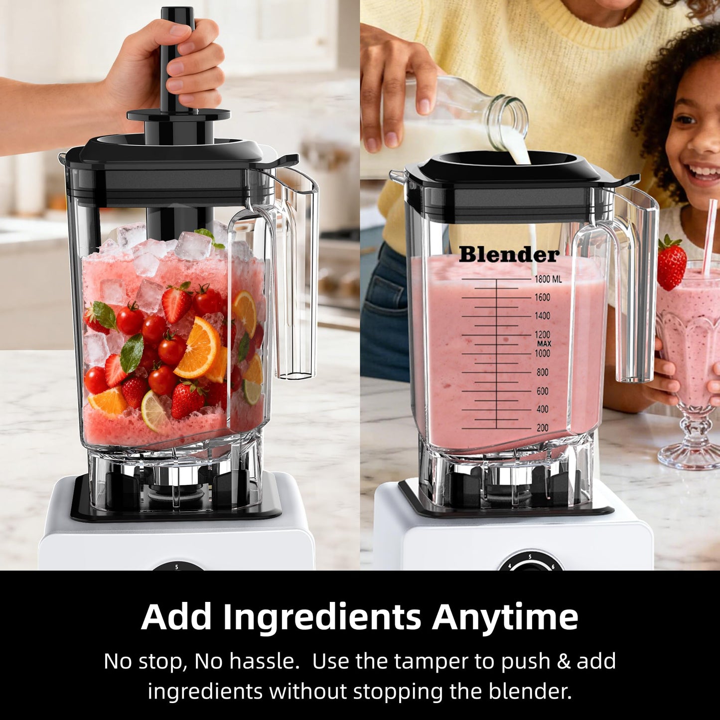 AIZIYO Commercial Blender, 2200 Watts High Speed Blender, 60 Oz BPA-Free Pitcher, Professional Countertop Blenders for Ice Crushing, Frozen Drinks, Milk shakes & Nut Milk