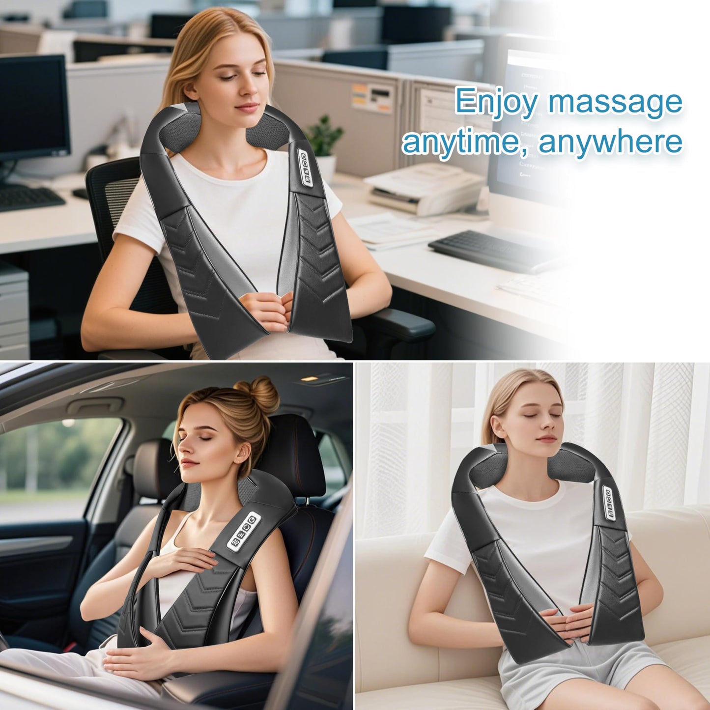 UFFAE Shiatsu Neck and Back Massager with Heat, Electric Deep Tissue Kneading Neck and Shoulder Massage, Best Gifts for Women Men Mom Dad Mothers Fathers Day Birthday Gift, Black (NOT Cordless)