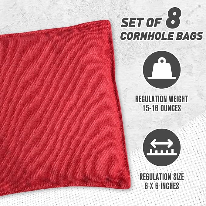 Cornhole Bags Set of 8 Regulation Corn Hole Bean Bags for Cornhole Game, Professional Weather Resistant Corn Hole Bags with Tote Bag