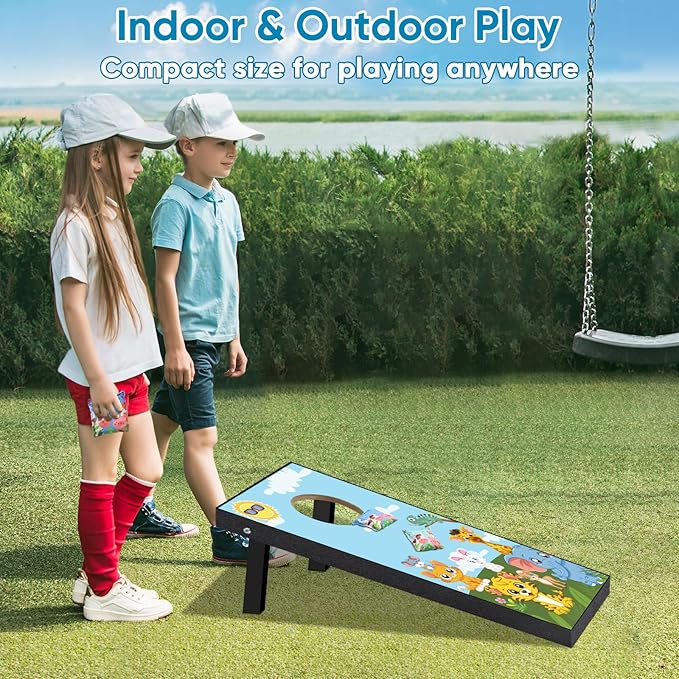 Portable 2 ft x 1 ft Cornhole Game Set with 8 Bean Bags and 1Carry Bag Excellent for Indoor & Outdoor Play – Fun Filled Cornhole Sets