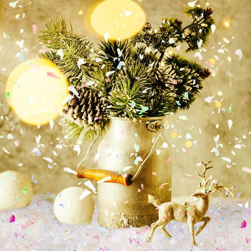 Kasyat Fake Snow Powder - Christmas Decoration Craft Filler | 400g White & AB Color