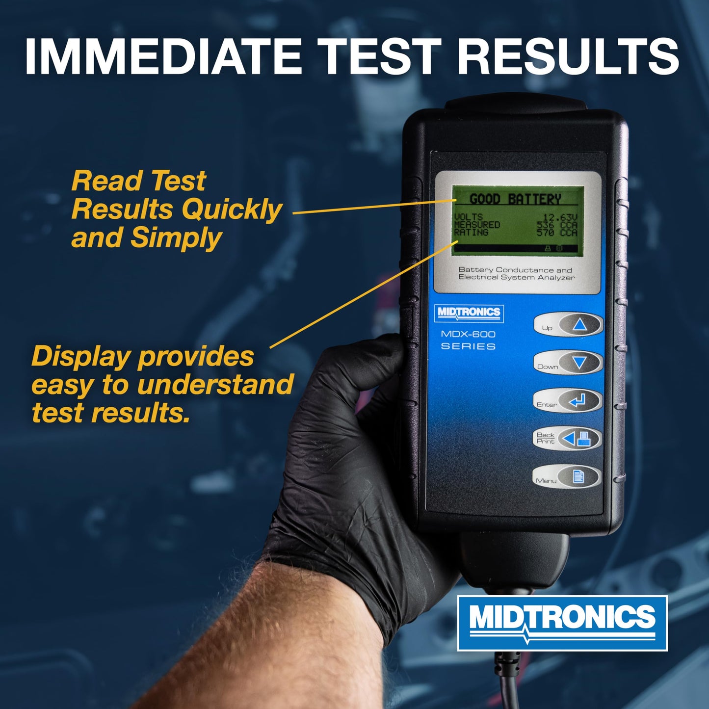 Midtronics MDX 640-6V & 12V Digital Battery Conductance & Electrical System Analyzer Battery Tester - Testing for Automotive, Motorcycle & More