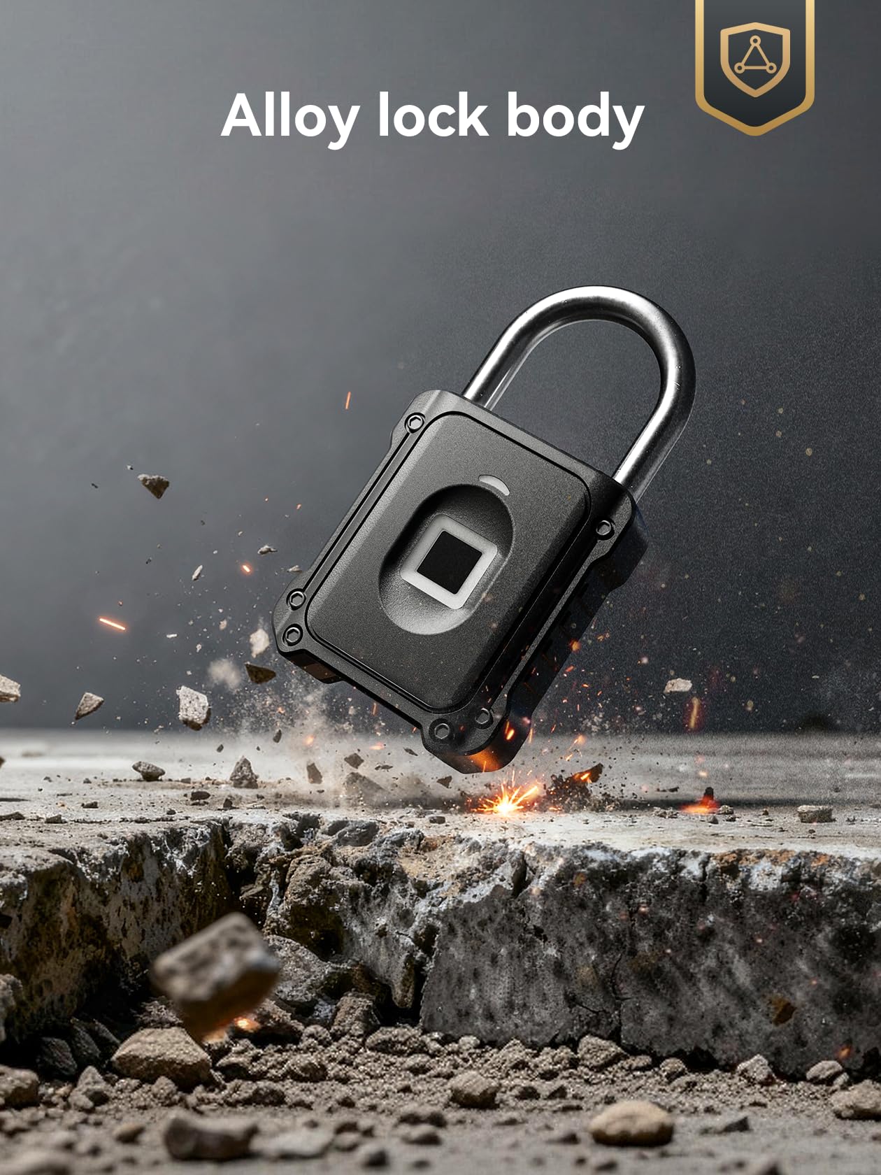 NexusLab Fingerprint Padlock, Smart Biometric Locker Lock with Bluetooth TUYA App Control, IP67 Waterproof Gym Lock, Keyless Combination Lock Alternative for School Locker, Sports & Outdoor Gates