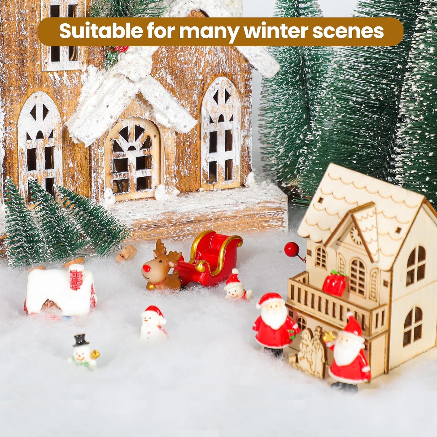 Vodiye Fluffy Snow Blanket - Lifelike Artificial Snow for Christmas Decor | Soft & Thick (2pcs)