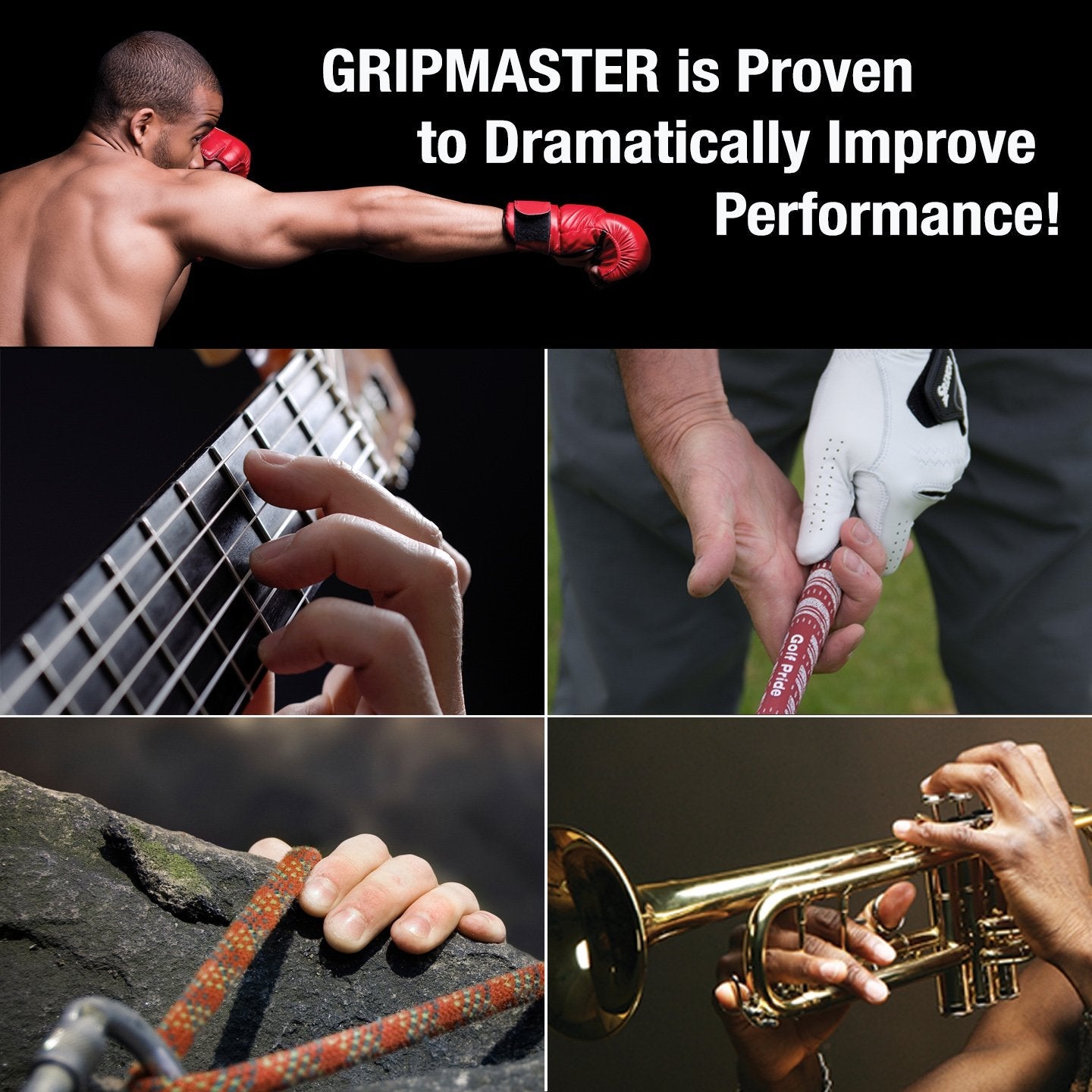 Prohands Gripmaster Hand Exerciser, Finger Exerciser (Hand Grip Strengthener), Spring-Loaded, Finger-Piston System, Isolate and Exercise Each Finger, (9 lb Heavy Tension, Black-Gripmaster)
